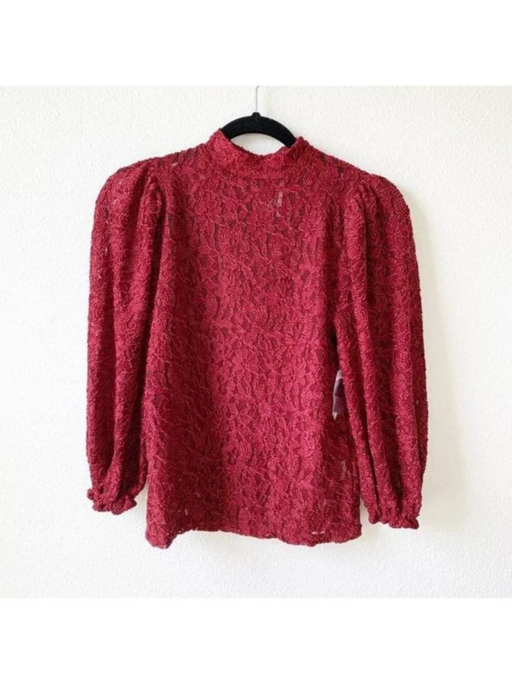 Free People Sweet Talker Maroon Lace Blouse Women's X-Small XS